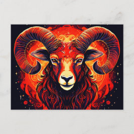 Cartão Postal Aries Zodiac Collection