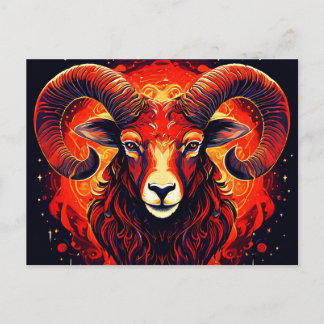 Cartão Postal Aries Zodiac Collection