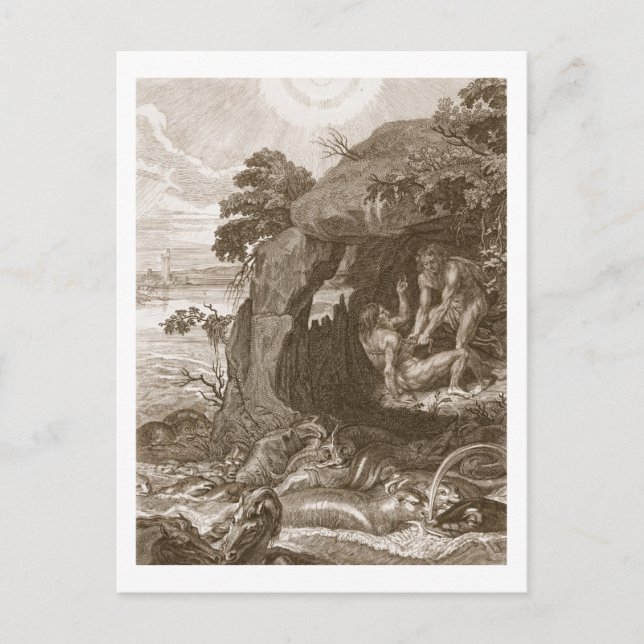 Cartão Postal Aristeus Compels Proteus para Revelar seus Óragos, (Frente)