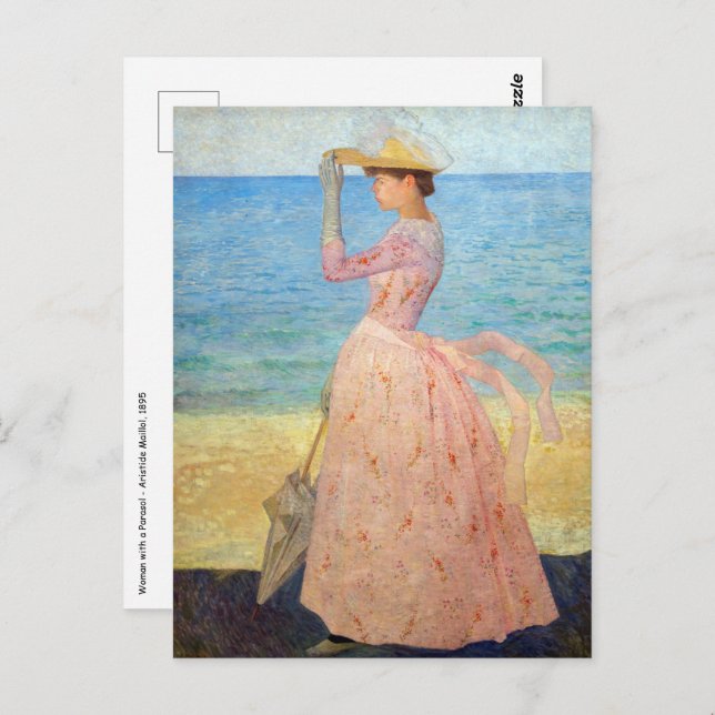 Cartão Postal Aristide Maillol - Mulher com Parasol (Frente/Verso)