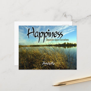 Cartão Postal Aristóteles Inspiração Citação "Felicidade"