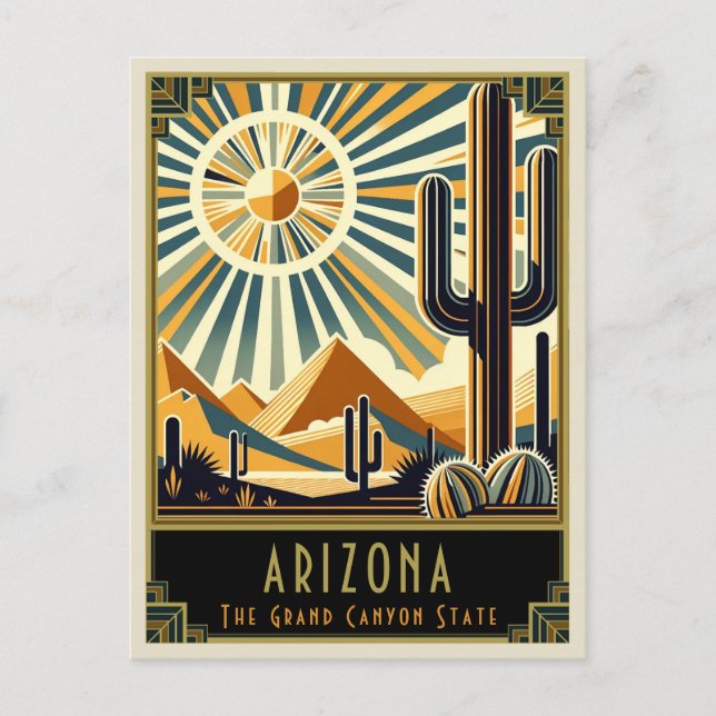 Cartão Postal Arizona | Art Deco (Frente)