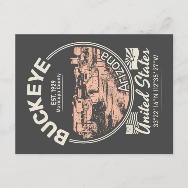 Cartão Postal Arizona DA CIDADE DE BUCKEYE (Frente)