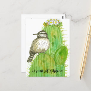 Cartão Postal Arizona de lançamento móvel Cactus Wren Bird