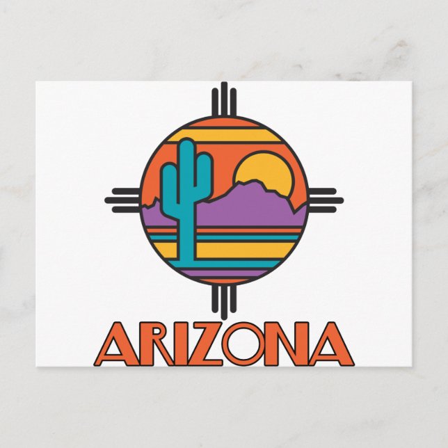 Cartão Postal Arizona Desert Mandala (Frente)