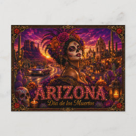 Cartão Postal Arizona Dia dos Mortos Retro