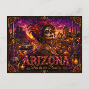 Cartão Postal Arizona Dia dos Mortos Retro