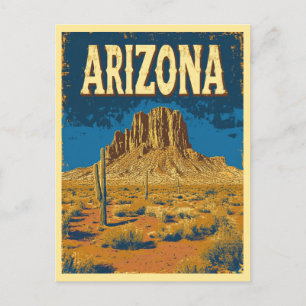 Cartão Postal Arizona do deserto da Montanha Vintage