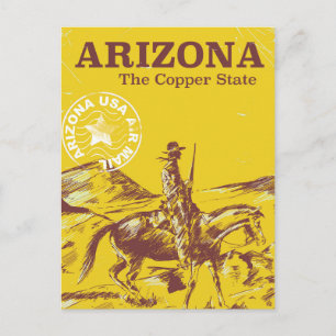 Cartão Postal Arizona o estado do cobre pôster de viagem vintage