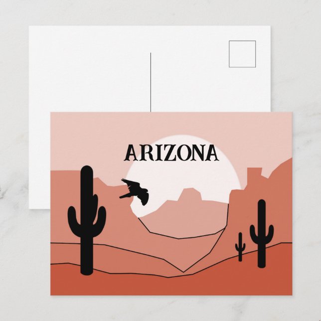 Cartão Postal Arizona State Artistic Boho Monochromatic  (Frente/Verso)