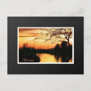 Cartão Postal Arizona sunset em laranja e preto