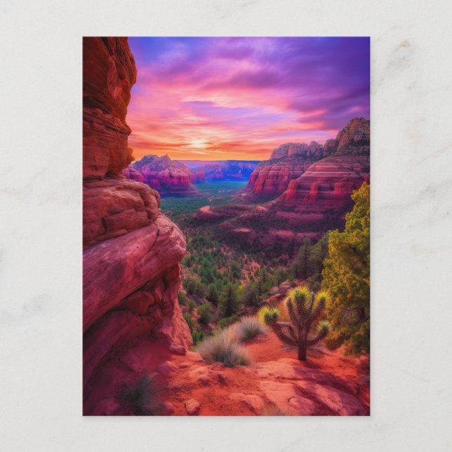 Cartão Postal Arizona Vermelha Sedona Rocha Natureza Bonita Suns (Frente)
