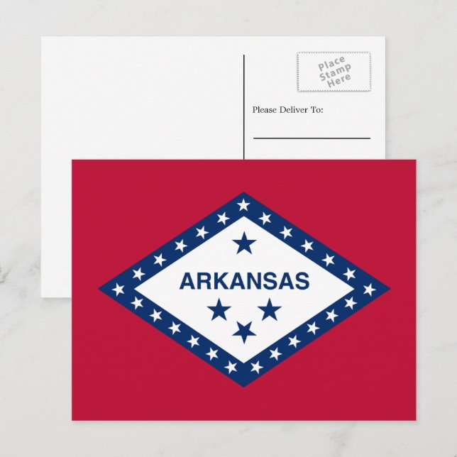 Cartão Postal Arkansan Flag, Flag do Arkansas (Frente/Verso)