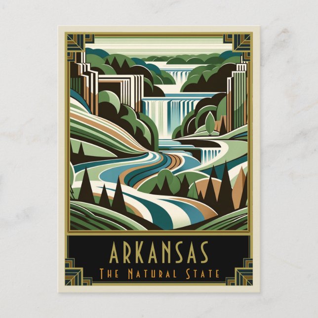 Cartão Postal Arkansas | Art Deco (Frente)