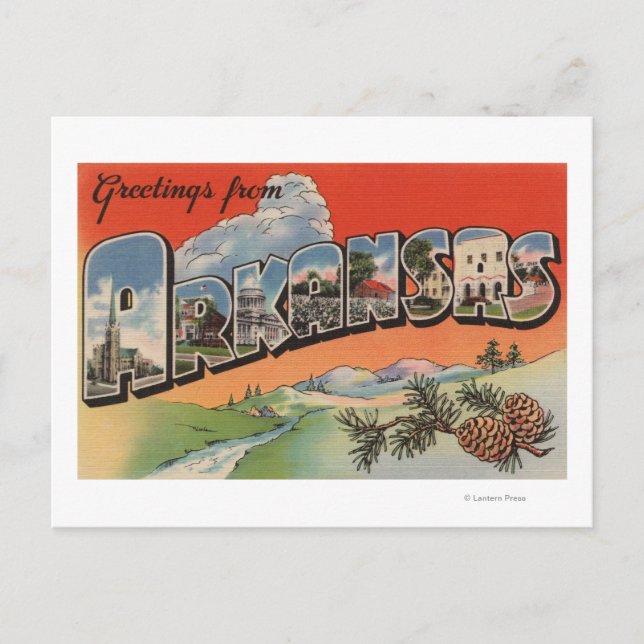 Cartão Postal Arkansas (cena paisagística) - Letra grande (Frente)