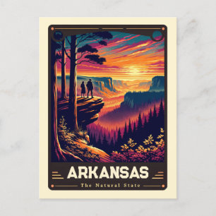 Cartão Postal Arkansas   Espírito Patriótico Vintage
