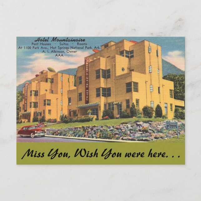Cartão Postal Arkansas, Hotel Mountainaire (Frente)