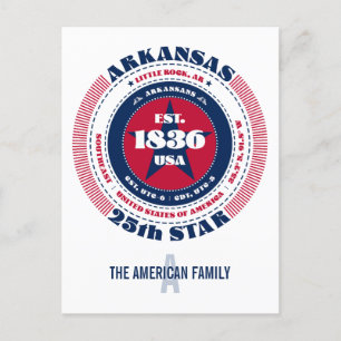 Cartão Postal Arkansas, Little Rock, AR, Patriótico, Monograma