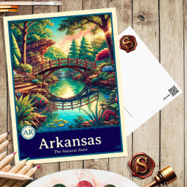 Cartão Postal Arkansas | Postcard Anime Estilo Cel Shaded