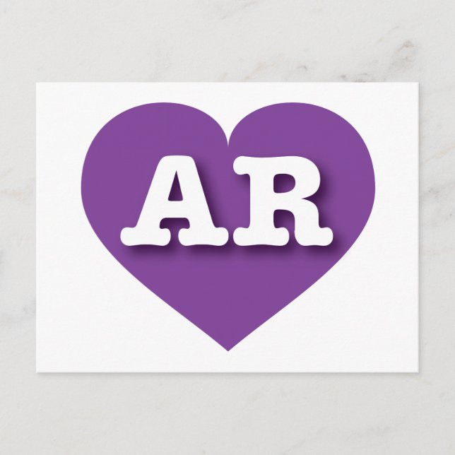 Cartão Postal Arkansas Purple Heart - Eu amo AR (Frente)