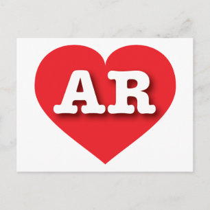 Cartão Postal Arkansas Red Heart - Eu amo AR