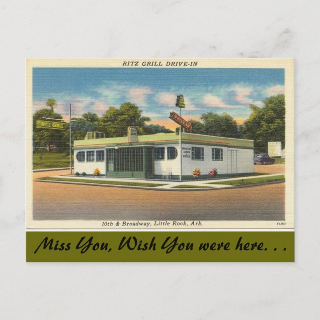 Cartão Postal Arkansas, Ritz Grill Drive-in (Frente)