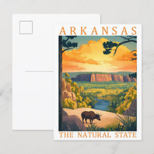 Cartão Postal Arkansas the Natural State USA Viagem Place