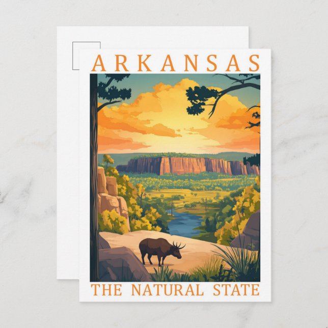 Cartão Postal Arkansas the Natural State USA Viagem Place (Frente/Verso)