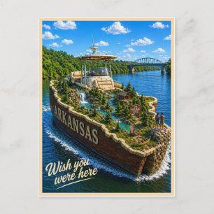 Cartão Postal Arkansas Wish You Were Here Série Estado