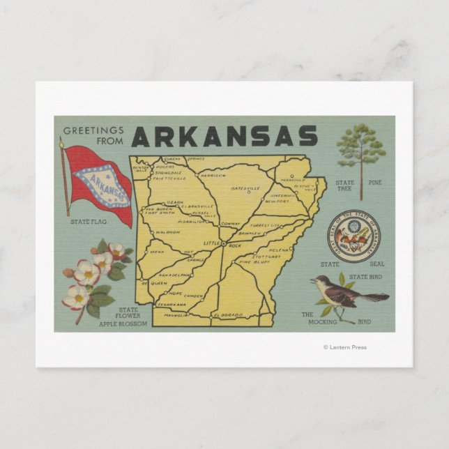 Cartão Postal ArkansasLarge - Letra ScenesArkansas (Frente)
