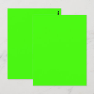 Cartão Postal Arlequim Cor Sólida Verde Neon