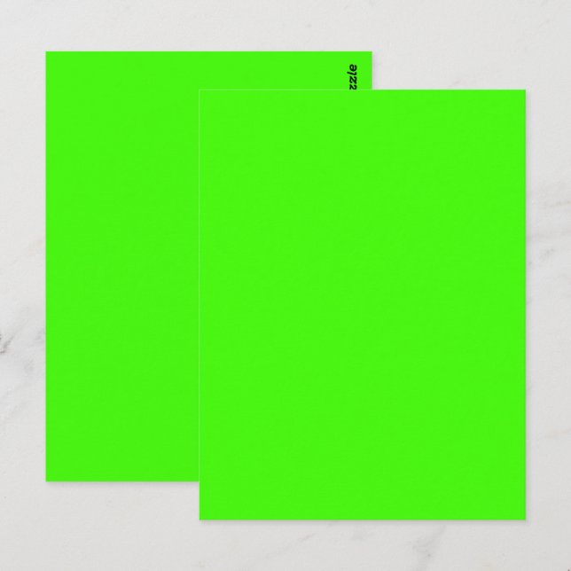 Cartão Postal Arlequim Cor Sólida Verde Neon (Frente/Verso)