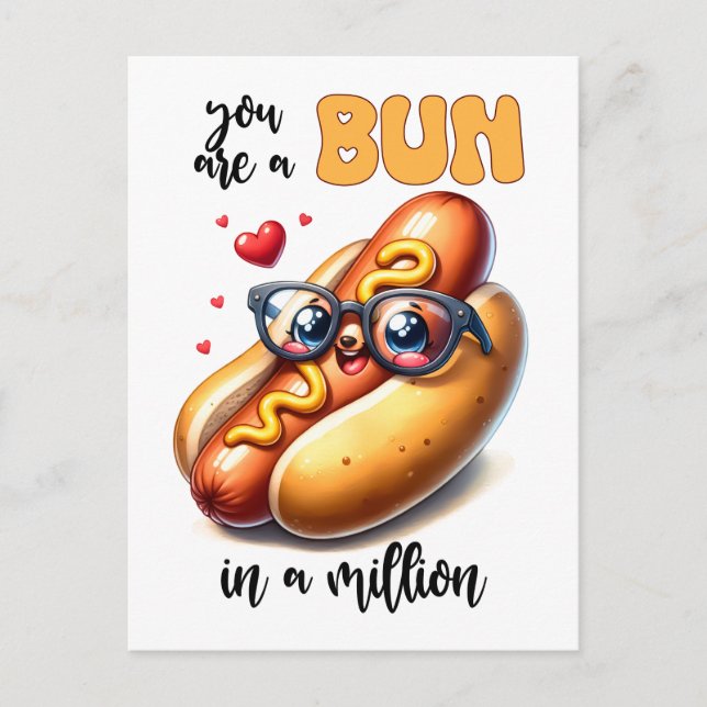 Cartão Postal Arma em um Milhão de Hotdog Punny Engraçado Namora (Frente)