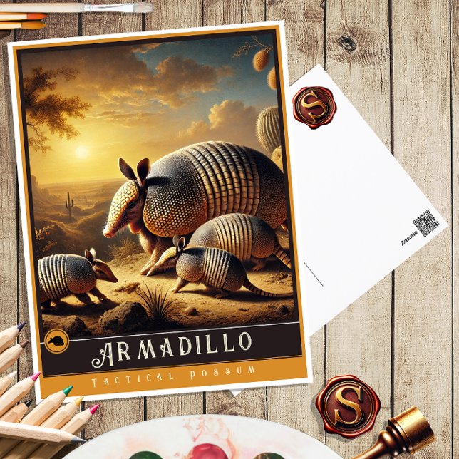 Cartão Postal Armadillo | Cartão-postal para animais de cunhagem (Criador carregado)