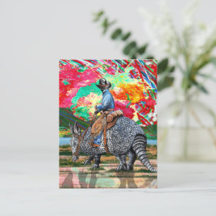 Cartão Postal Armadillo Cowboy