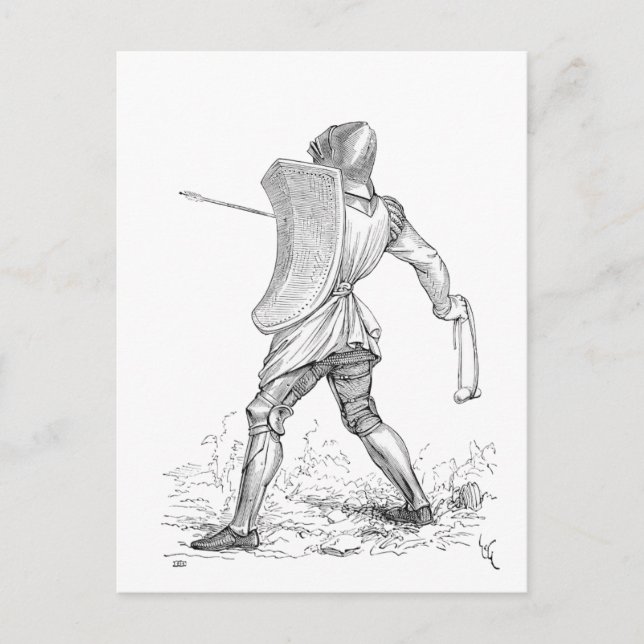 Cartão Postal Armadura do Cavaleiro Castile Slinger Medieval (Frente)
