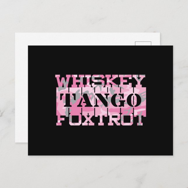 Cartão Postal Armário Whiskey Tango Foxtrot Pink Camo (Frente/Verso)