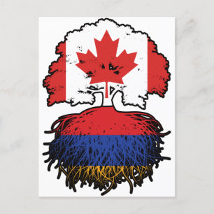Cartão Postal Armênia - Armênio canadense - Bandeira de Raízes d