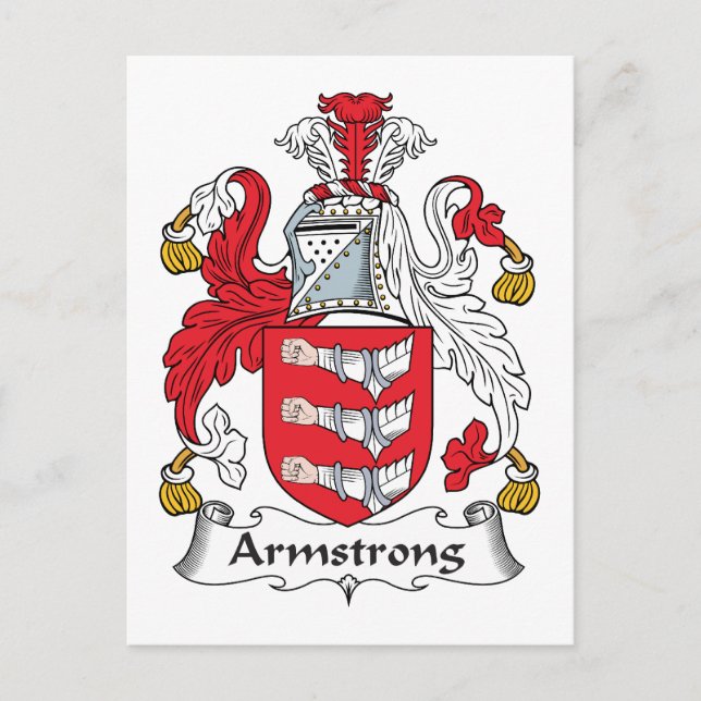 Cartão Postal Armstrong Family Crest (Frente)