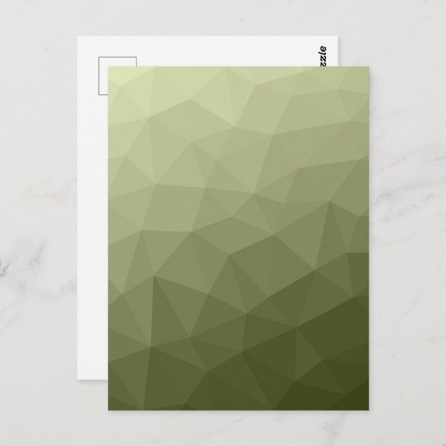 Cartão Postal Army light green gradient geometric mesh pattern (Frente/Verso)