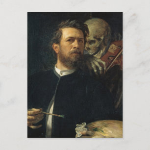Cartão Postal Arnold Böcklin - Autorretrato com a Morte