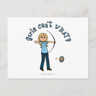 Cartão Postal Arqueação Loura-Feminina em Azul