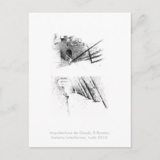 Cartão Postal Arquitettura de Gaudi, B. Ryczko, G. Lodz 2010.