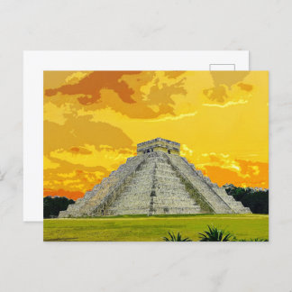 Cartão Postal Arquitetura Antiga da Pirâmide do México Chichen I
