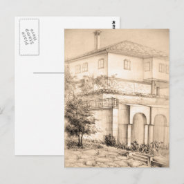 Cartão Postal Arquitetura Arte tradicional de desenho