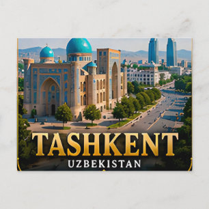 Cartão Postal Arquitetura Atemporal de Tashkent e Uzbequistão Mo