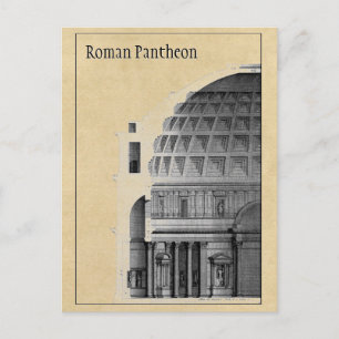 Cartão Postal Arquitetura Clássica Romana Pantheon Personalizad