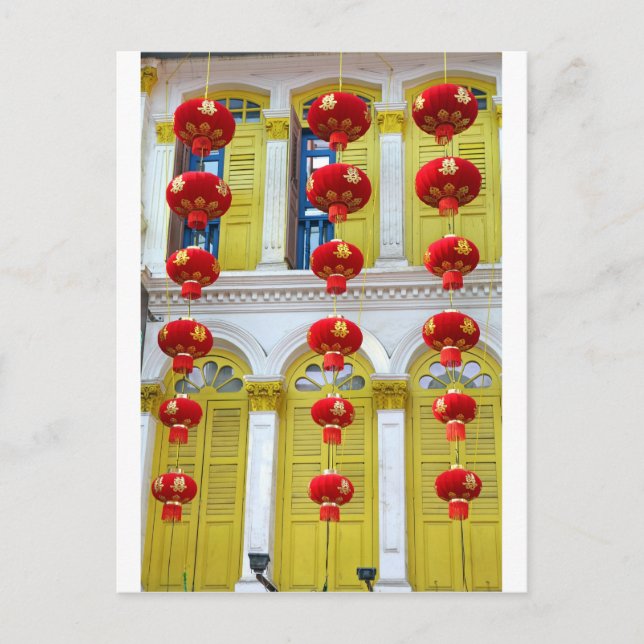 Cartão Postal Arquitetura colonial chinesa Singapura (Frente)