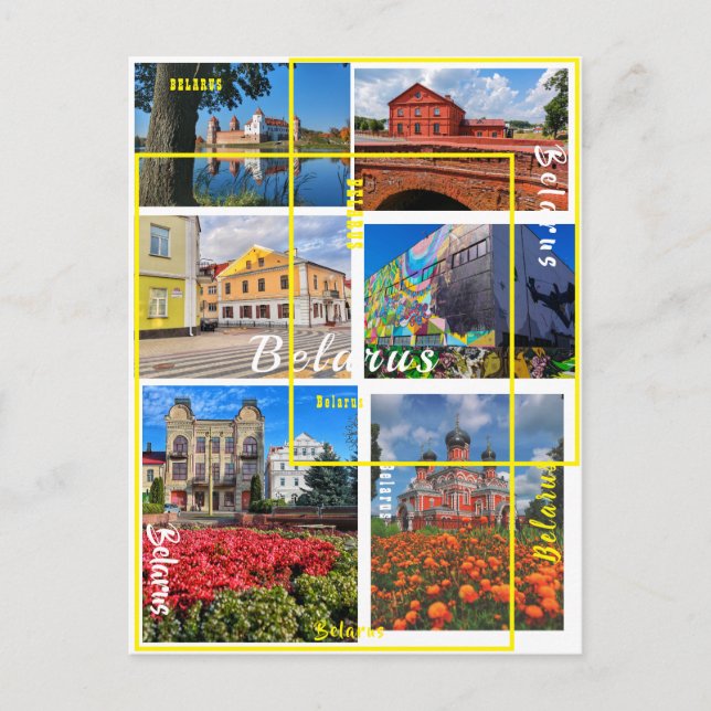 Cartão Postal Arquitetura de Belarus Minsk Grodno Pinsk Borisov (Frente)
