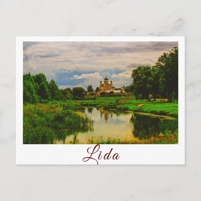 Cartão Postal Arquitetura de Cidade de Paisagem Bielorrussa (Frente)